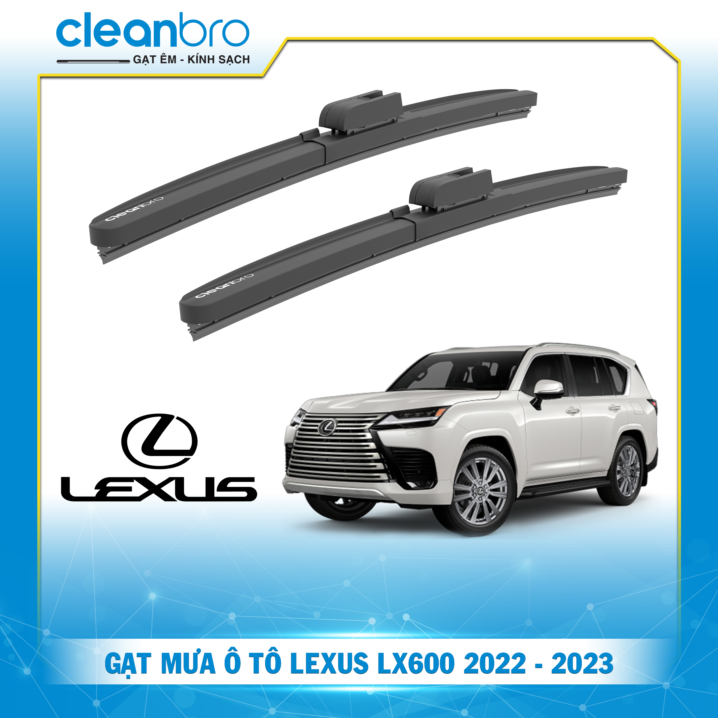 Gạt mưa ô tô hiệu ứng lá sen Lexus LX600 [2022-2023+]